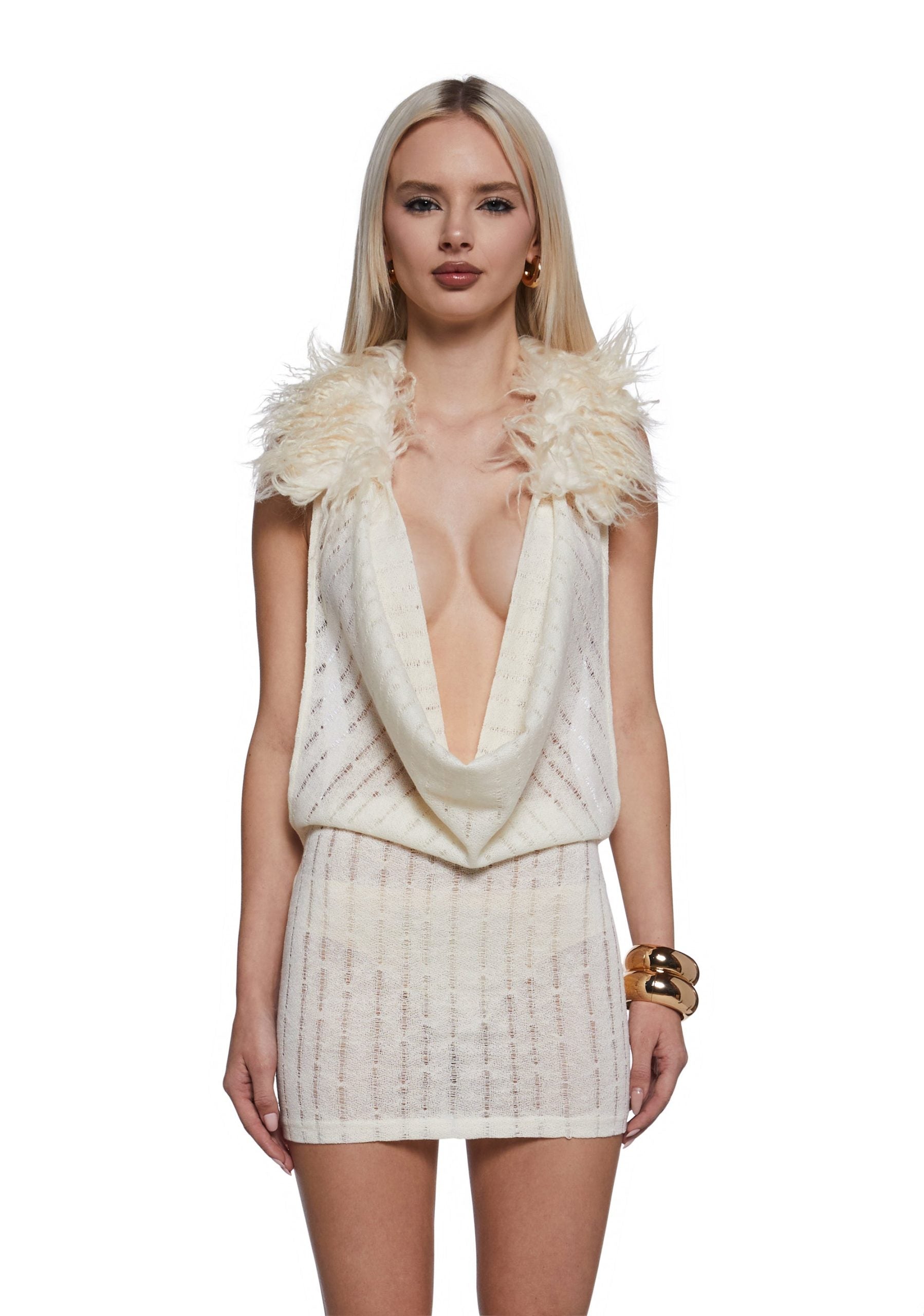 Cheri Halter Dress – Off White