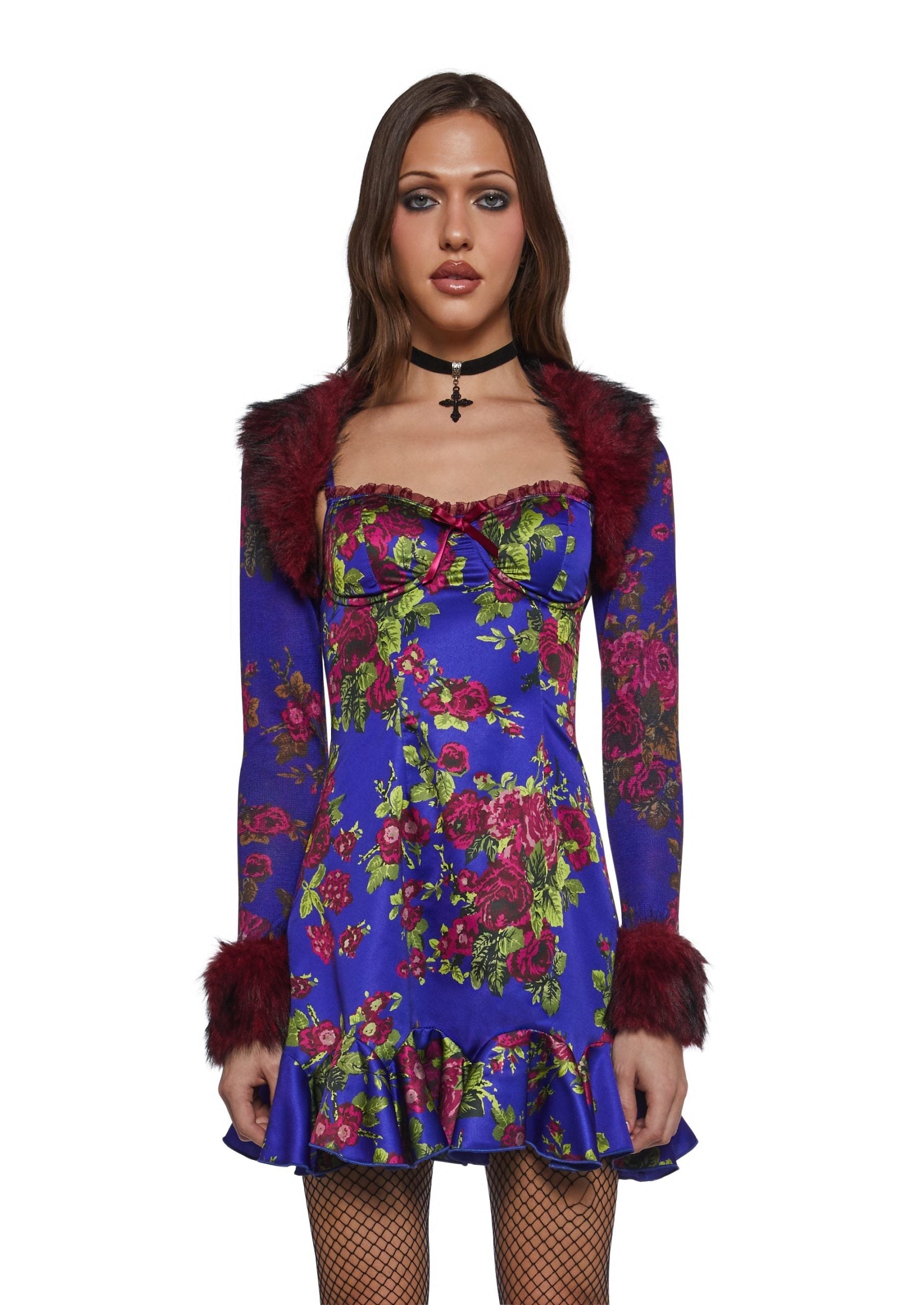 Floral Velvet Shrug