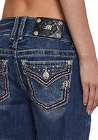 30″ Low Rise Slim Wide Jeans