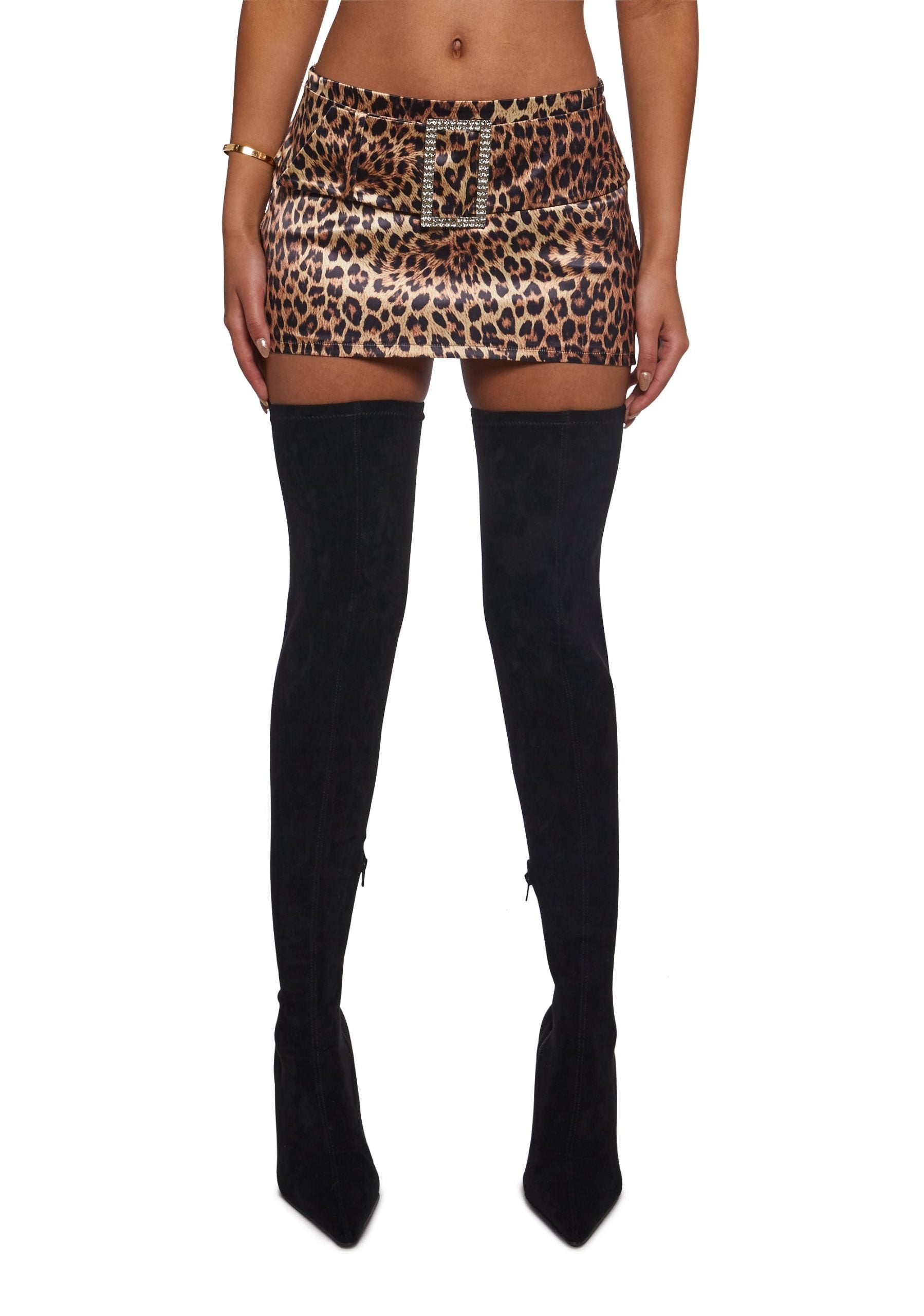 Secret Sigh Leopard Satin Skort