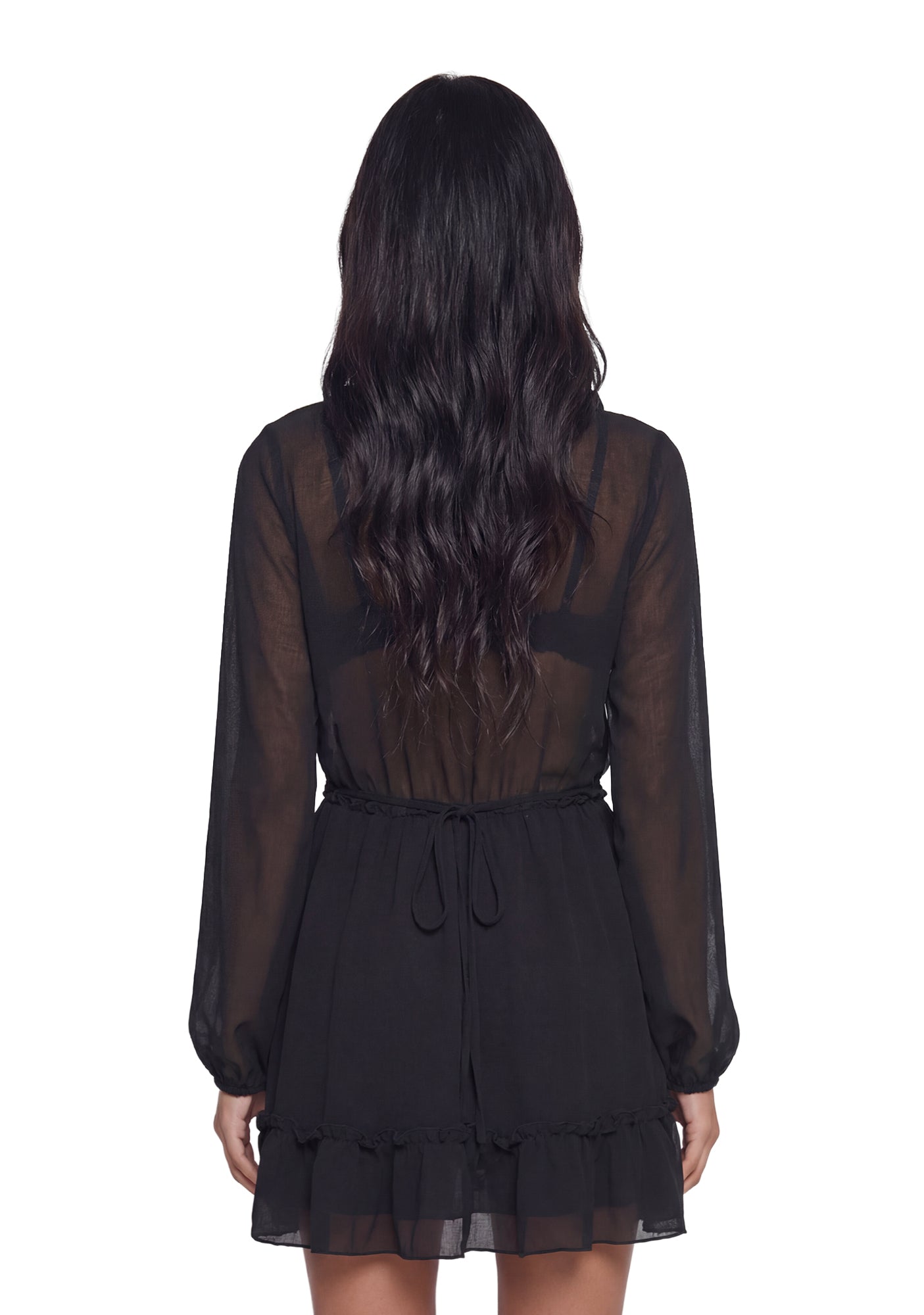 Sunset Chaser Babydoll Dress – Black