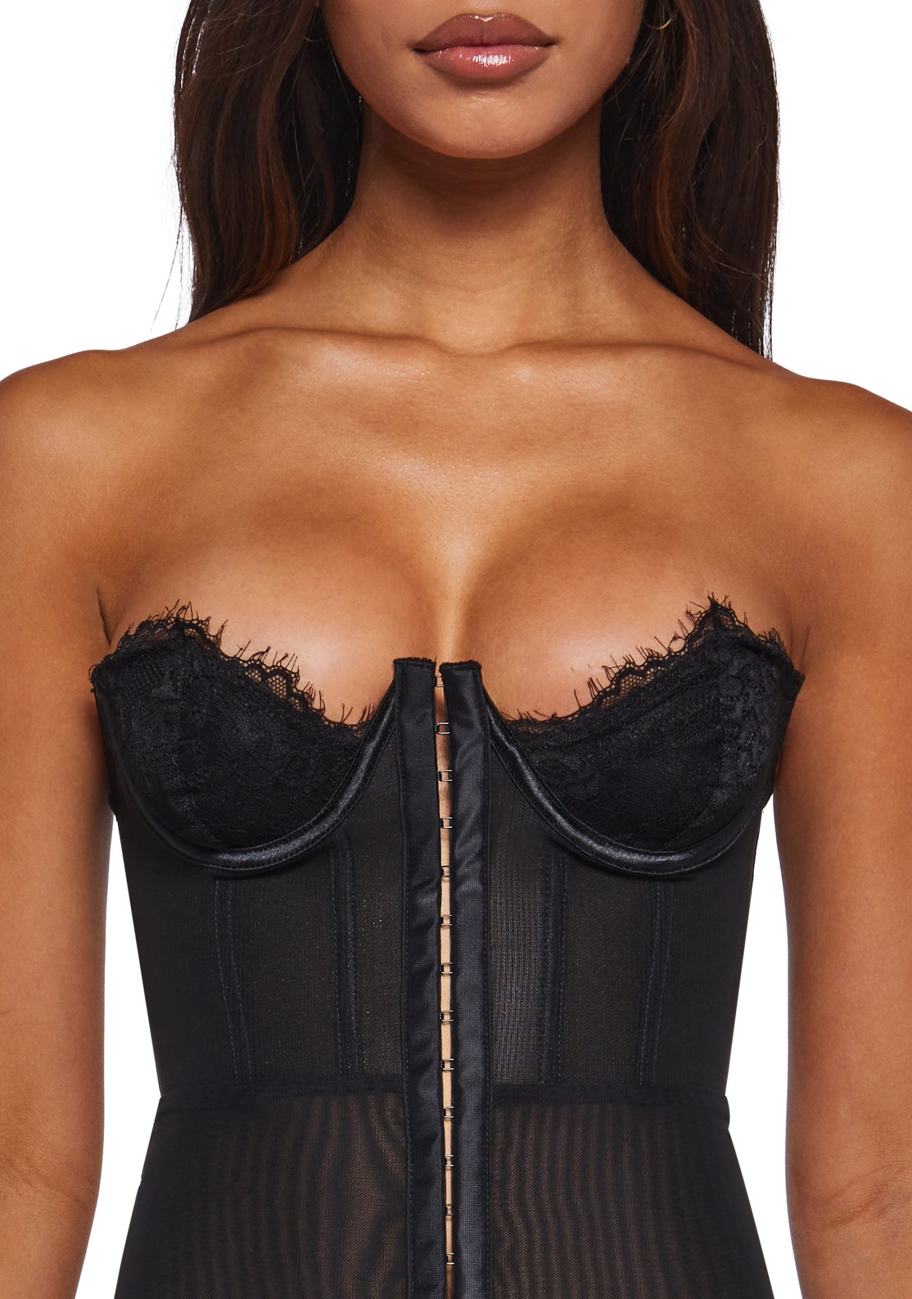 Captivating Gazes Slip Dress – Black