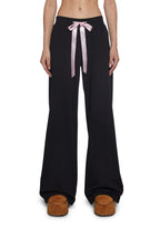 Soft Romance Lacing Bow Sweat Pants
