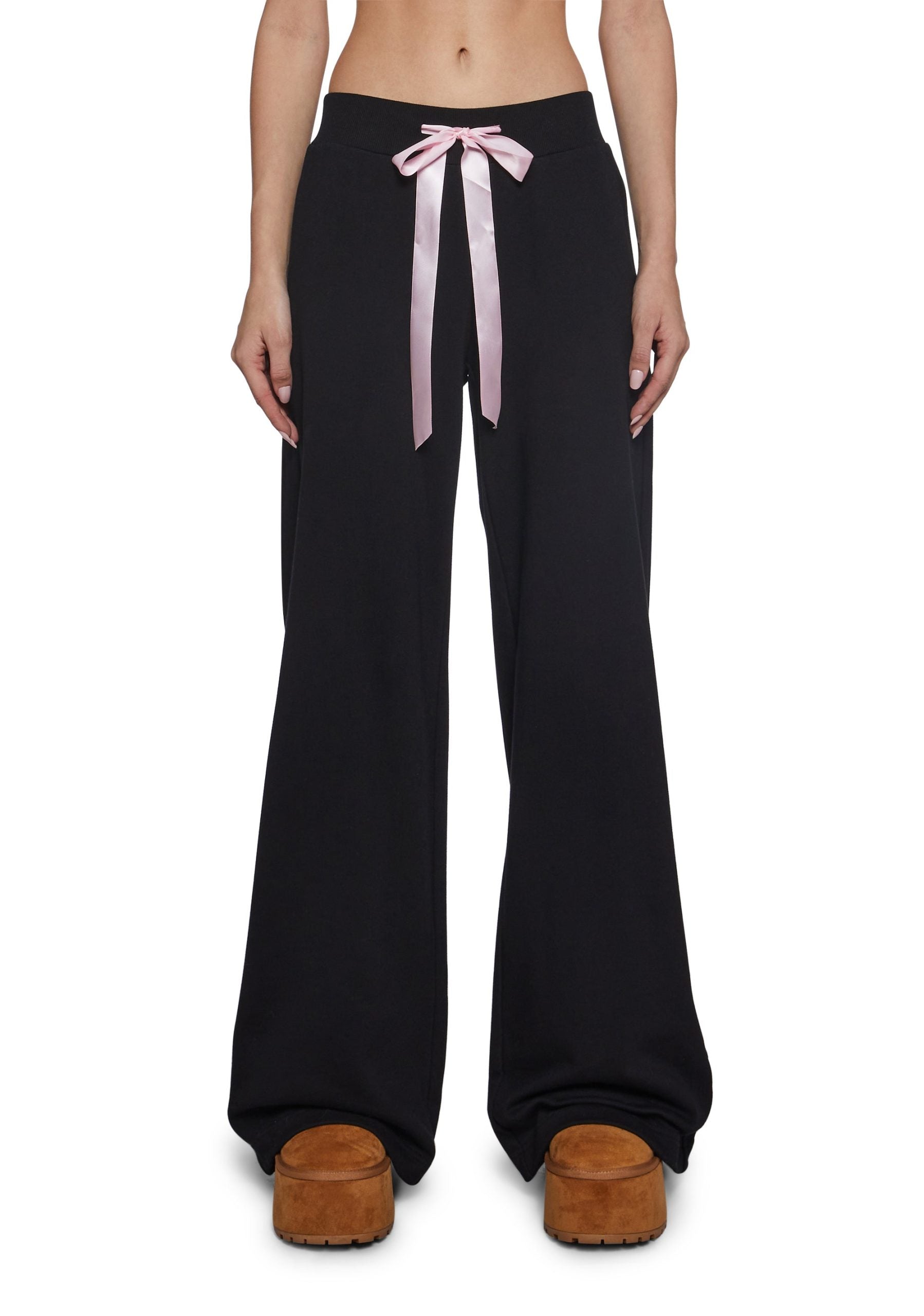 Soft Romance Lacing Bow Sweat Pants