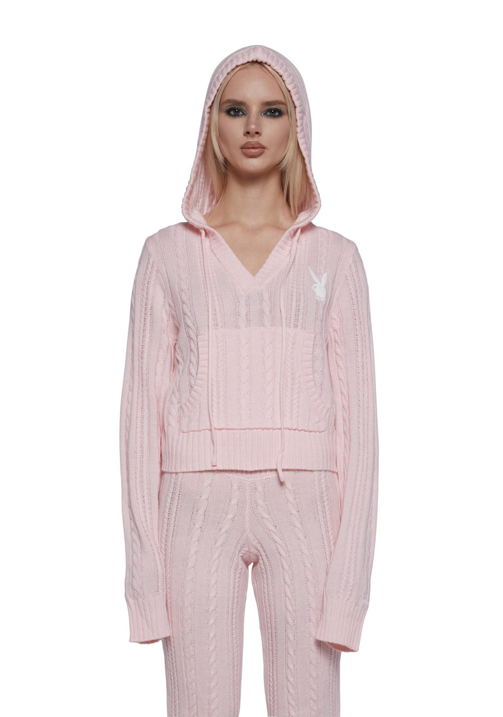 Cable Knit Pullover Hoodie