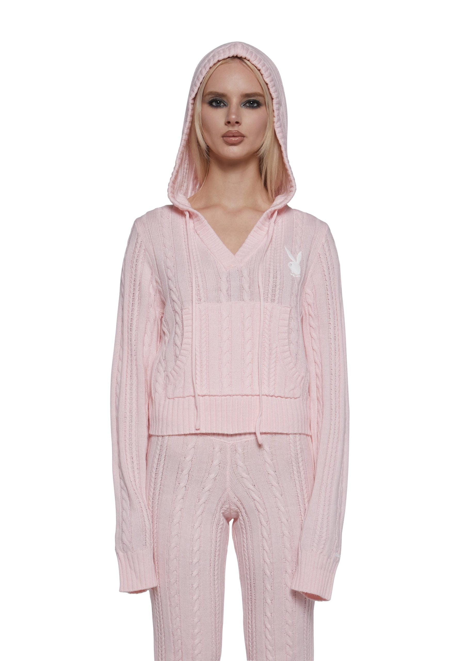 Cable Knit Pullover Hoodie