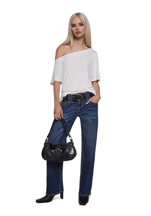 30″ Low Rise Slim Wide Jeans