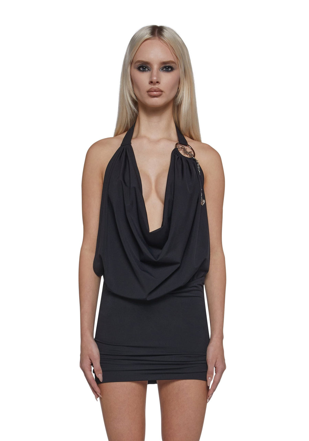 Cowl Neck Mini Dress