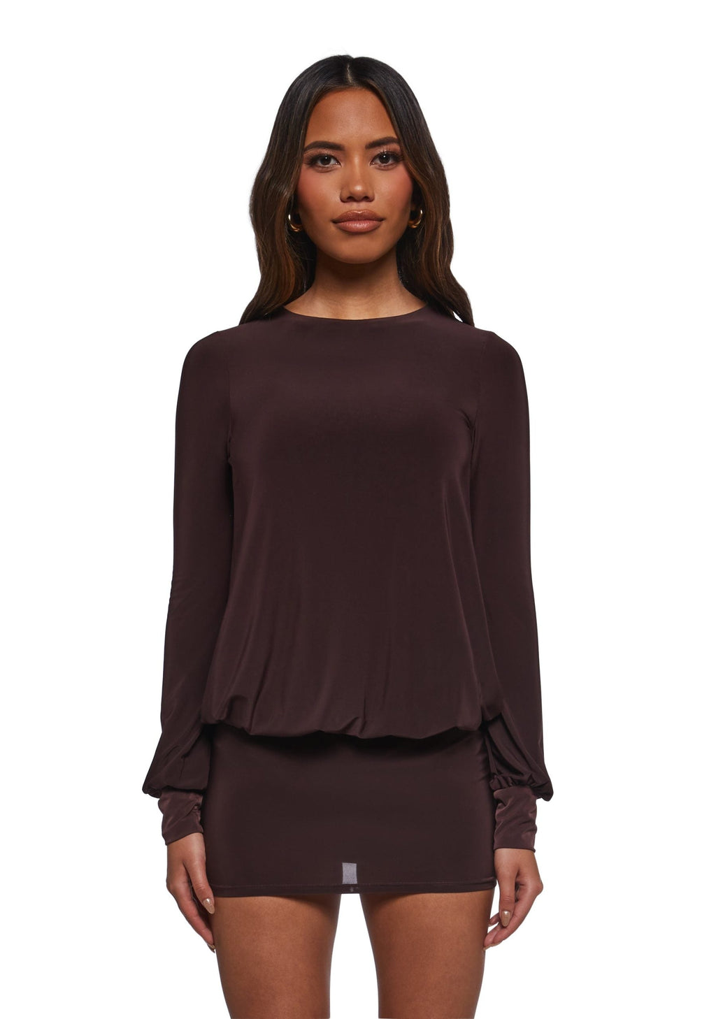 Class Clique Long Sleeve Dress – Brown
