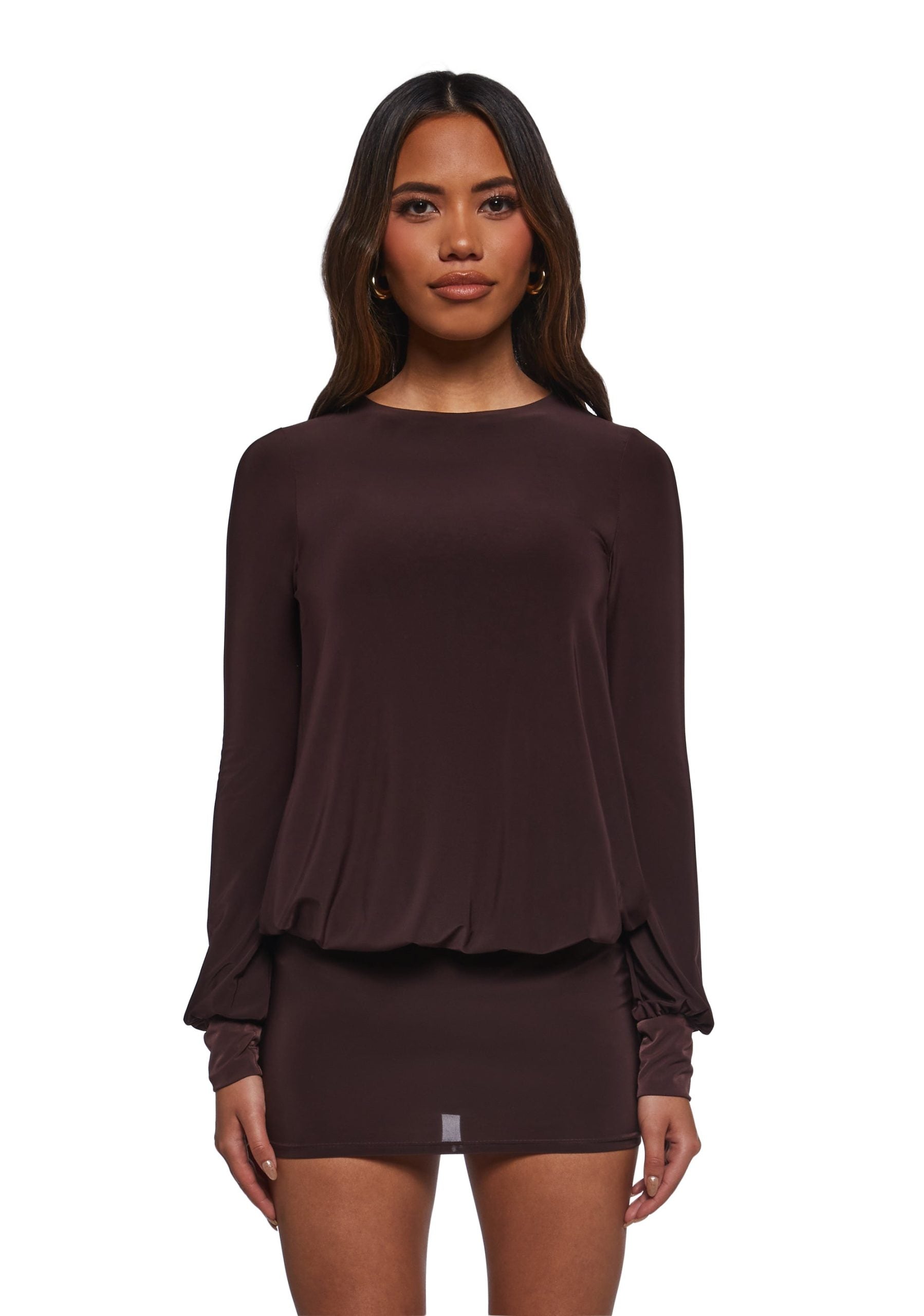 Class Clique Long Sleeve Dress – Brown