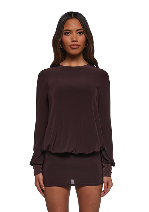 Class Clique Long Sleeve Dress – Brown