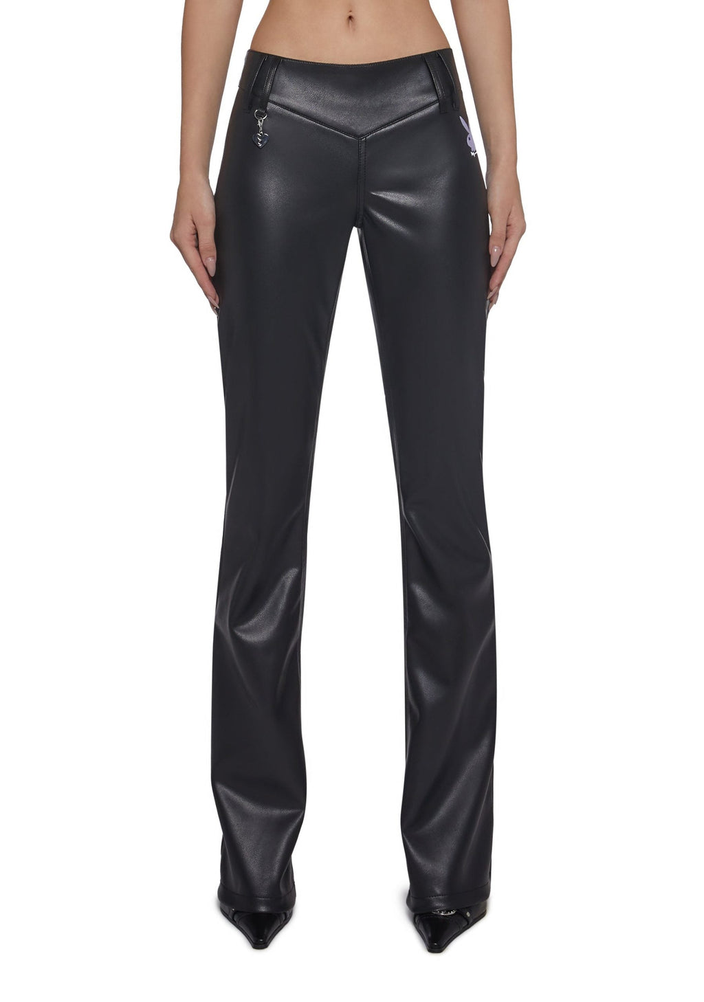Vegan Leather Low Rise Pants