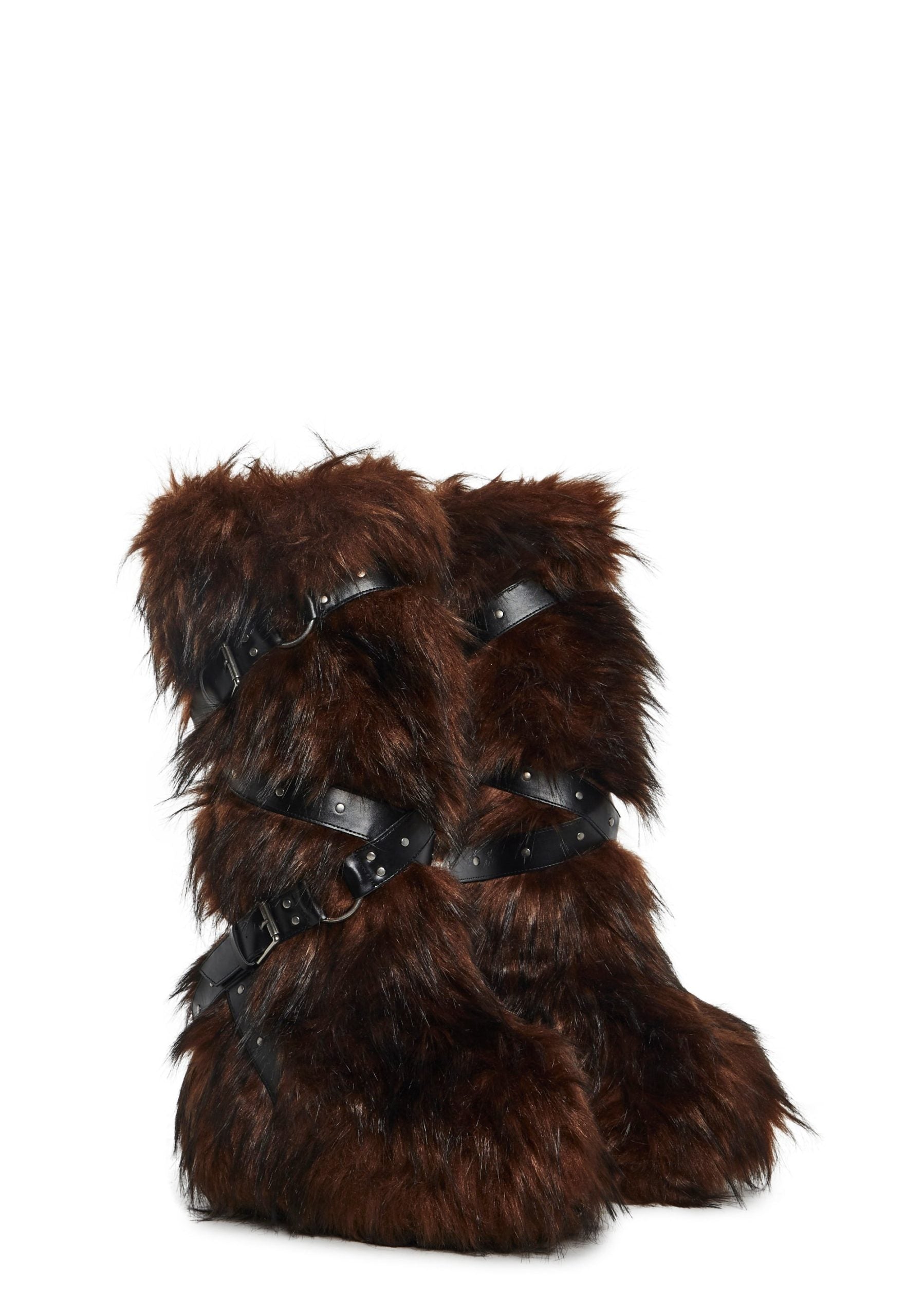 Wild Instincts Faux Fur Boots – Chocolate