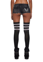 Ciska Brass Knuckle Denim Micro Shorts
