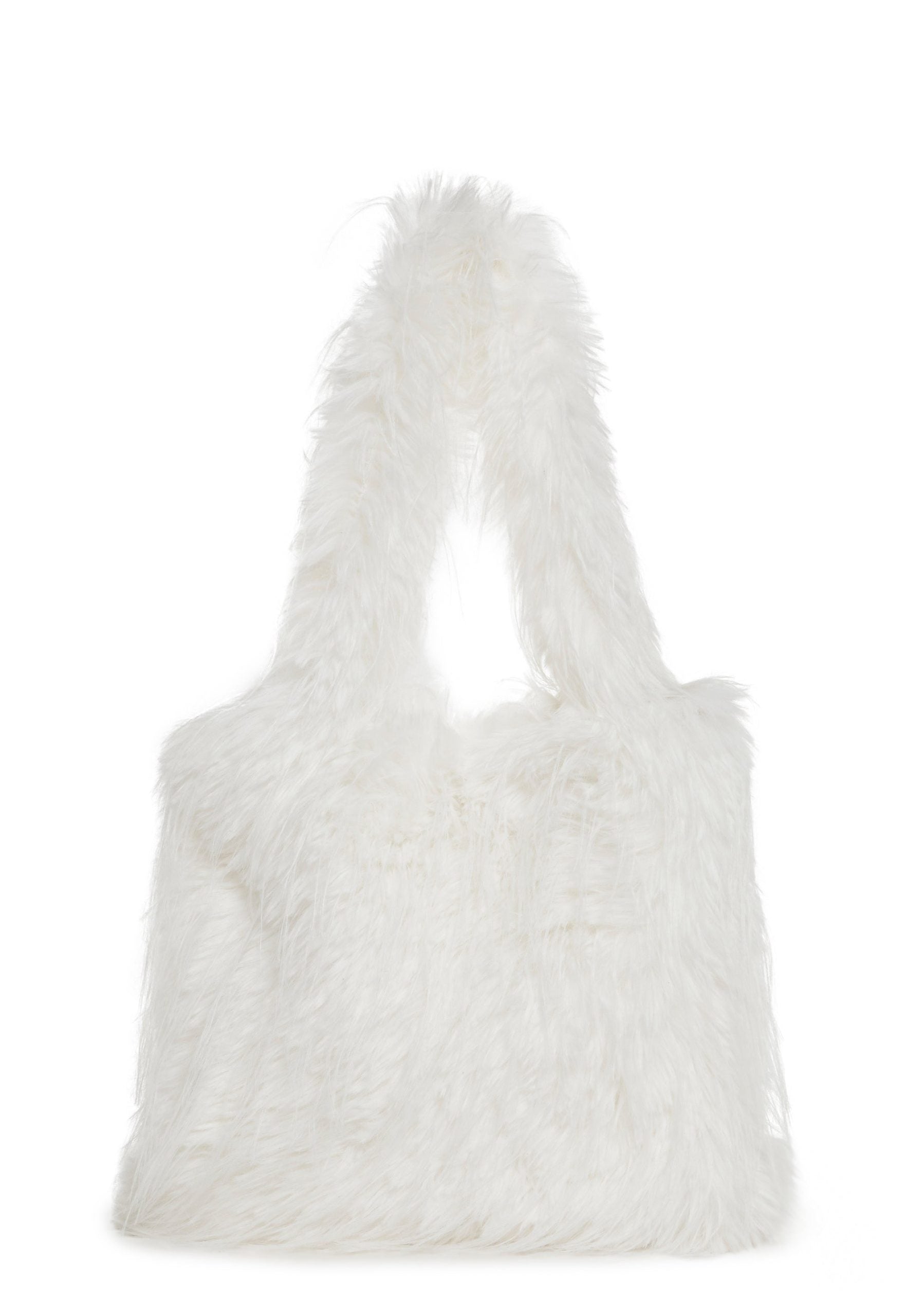 Star Dream Faux Fur Shoulder Bag – White