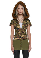 Texting U Camo Hoodie Mini Dress