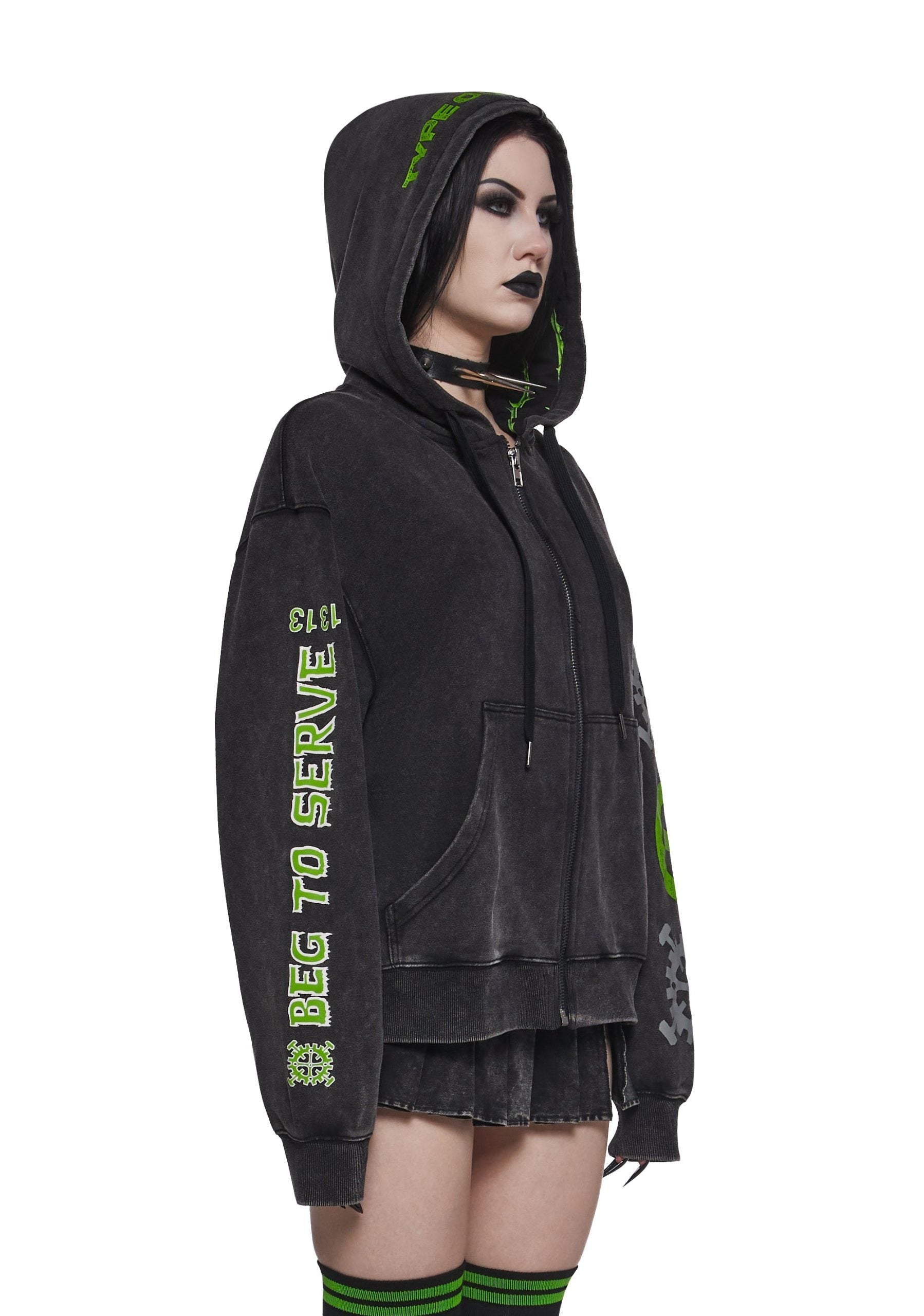 Black No.1 Washed Hoodie