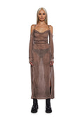 Downbeat Hooded Maxi Dress – Brown