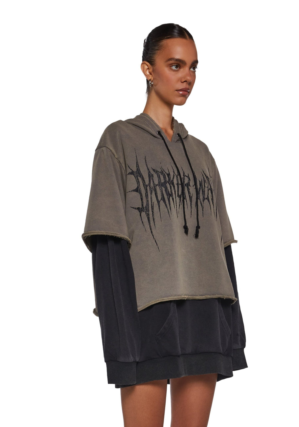 Warp Layered Pullover Hoodie