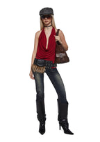 Celeb Status Halter Top – Red