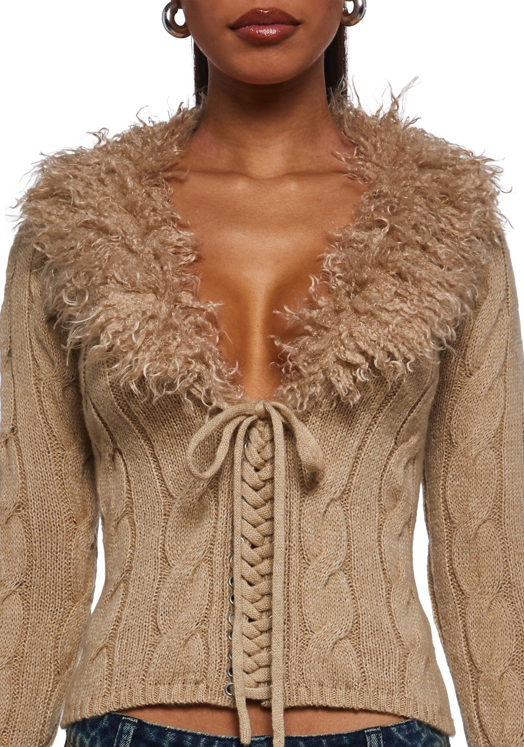 Covet Cable Knit Cardigan – Off White