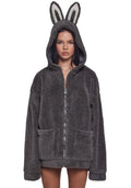 Labubu Sherpa Jacket – Gray