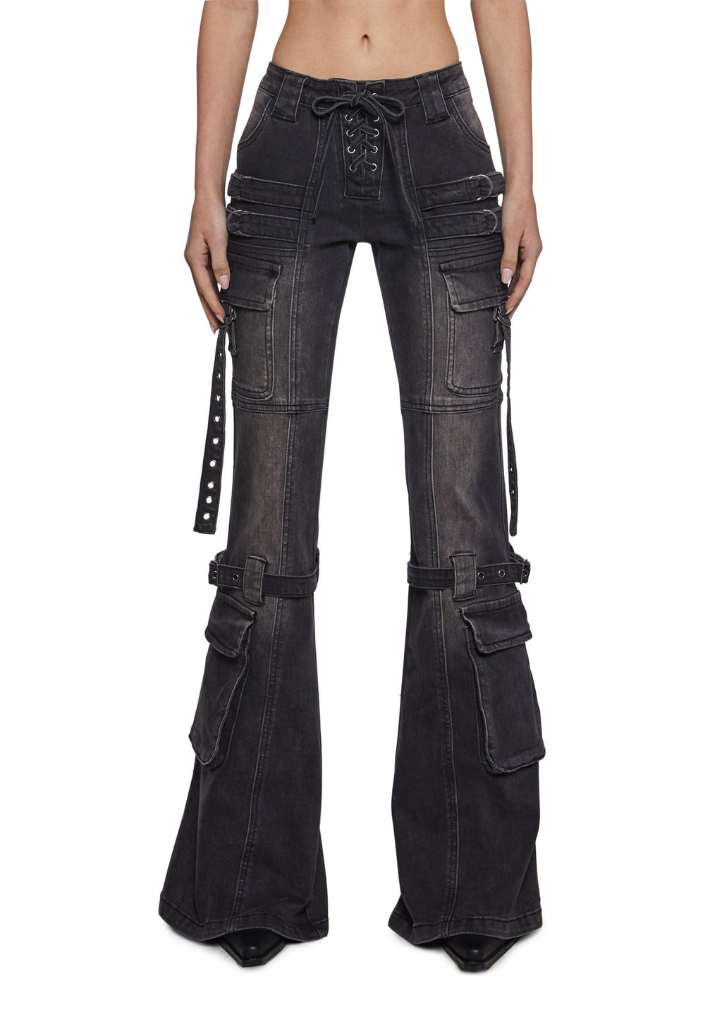 Level Up Cargo Fitted Jeans – Black