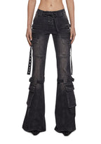 Level Up Cargo Fitted Jeans – Black