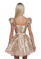 Tea And Circumstance Brocade Mini Dress – Pink