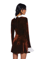 Macchiato Sessions Velvet Dress – Brown