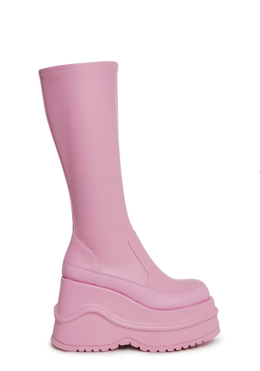 New Fans Wedge Stretch Boots – Pink