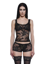Midnight Moon Lace Shorts Set