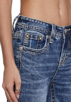 34″ Mid Rise Denim Jeans