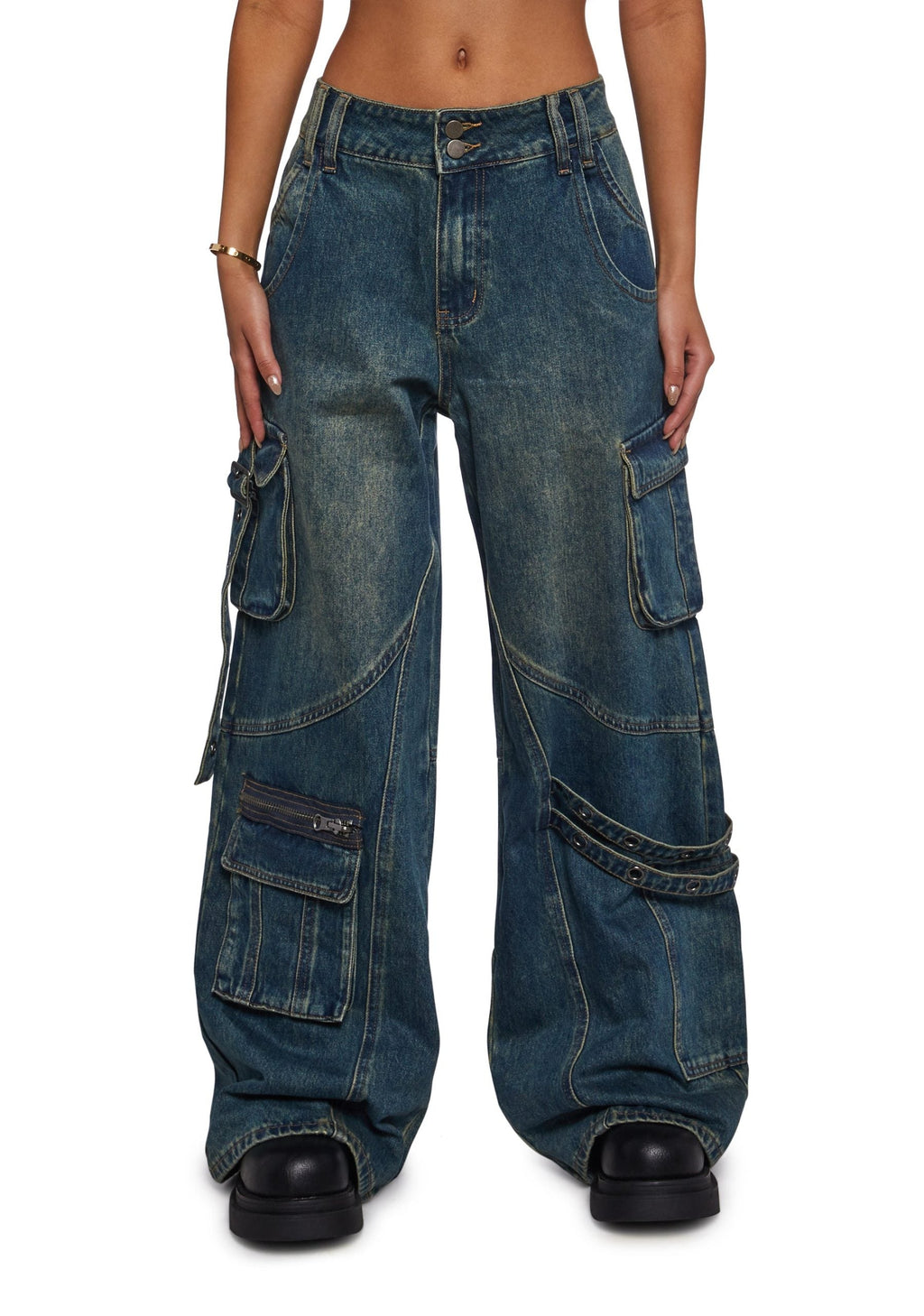 Digital Attraction Cargo Pants – Blue