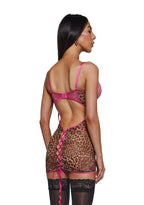 Animal Instincts Sheer Mesh Chemise Lingerie Set