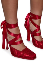 Art Form Lace Up Mary Janes – Red