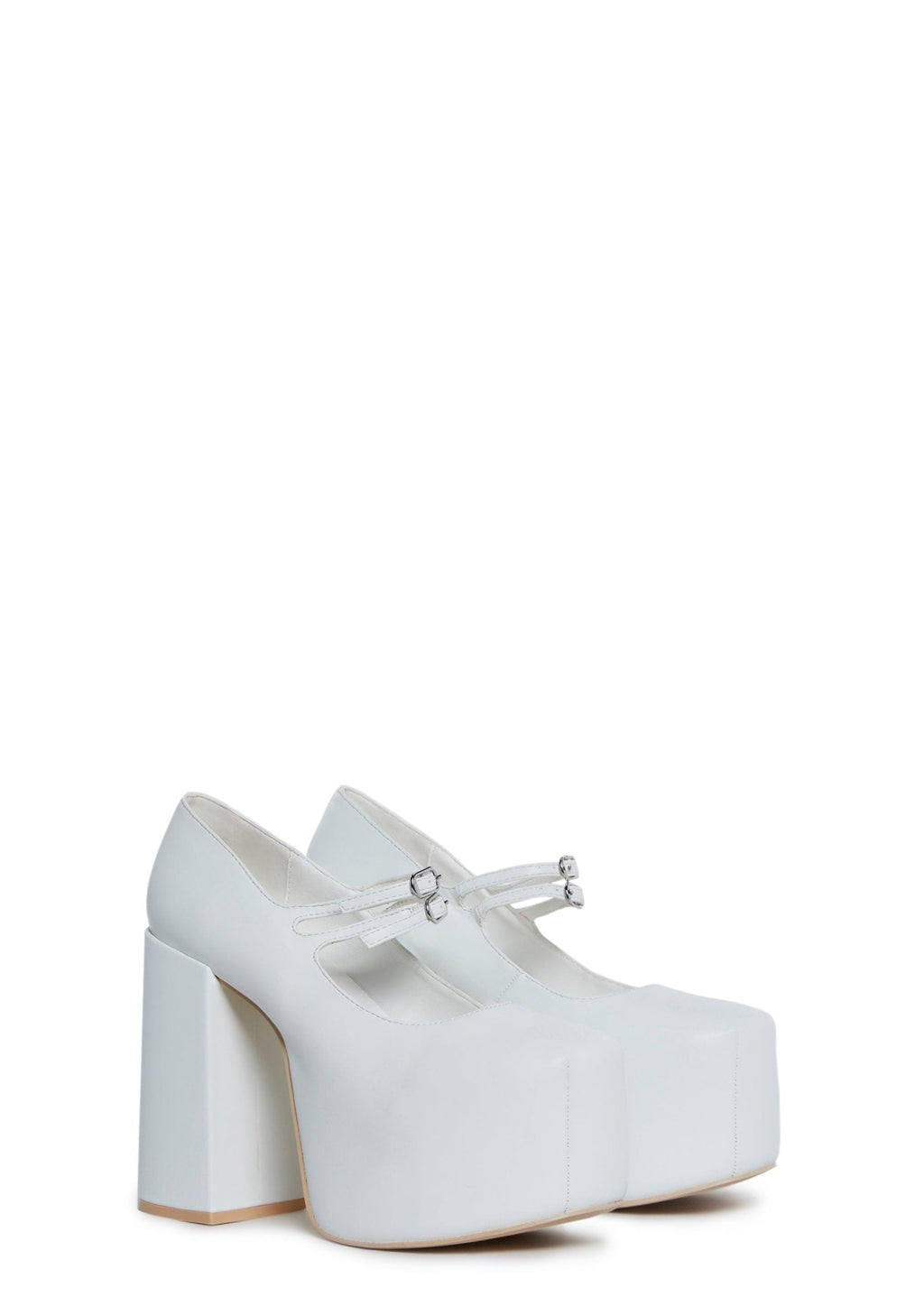 Macabre Meetup Platform Mary Janes – White