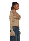 Covet Cable Knit Cardigan – Off White
