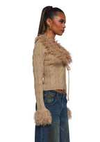 Covet Cable Knit Cardigan – Off White