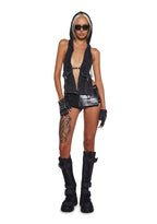 Signal Halter Top With Hood
