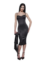 Loyal Maneater Midi Dress – Black