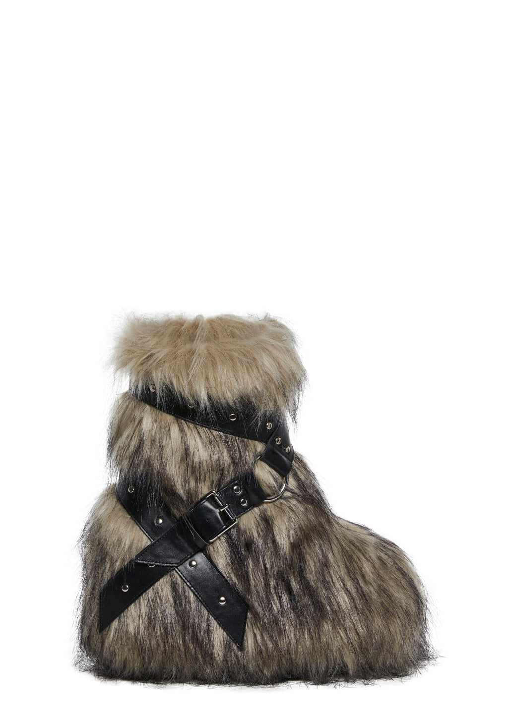 Low Wild Instincts Faux Fur Combat Boots – Off White