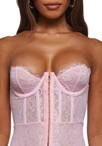 Captivating Gazes Slip Dress – Pink Lace