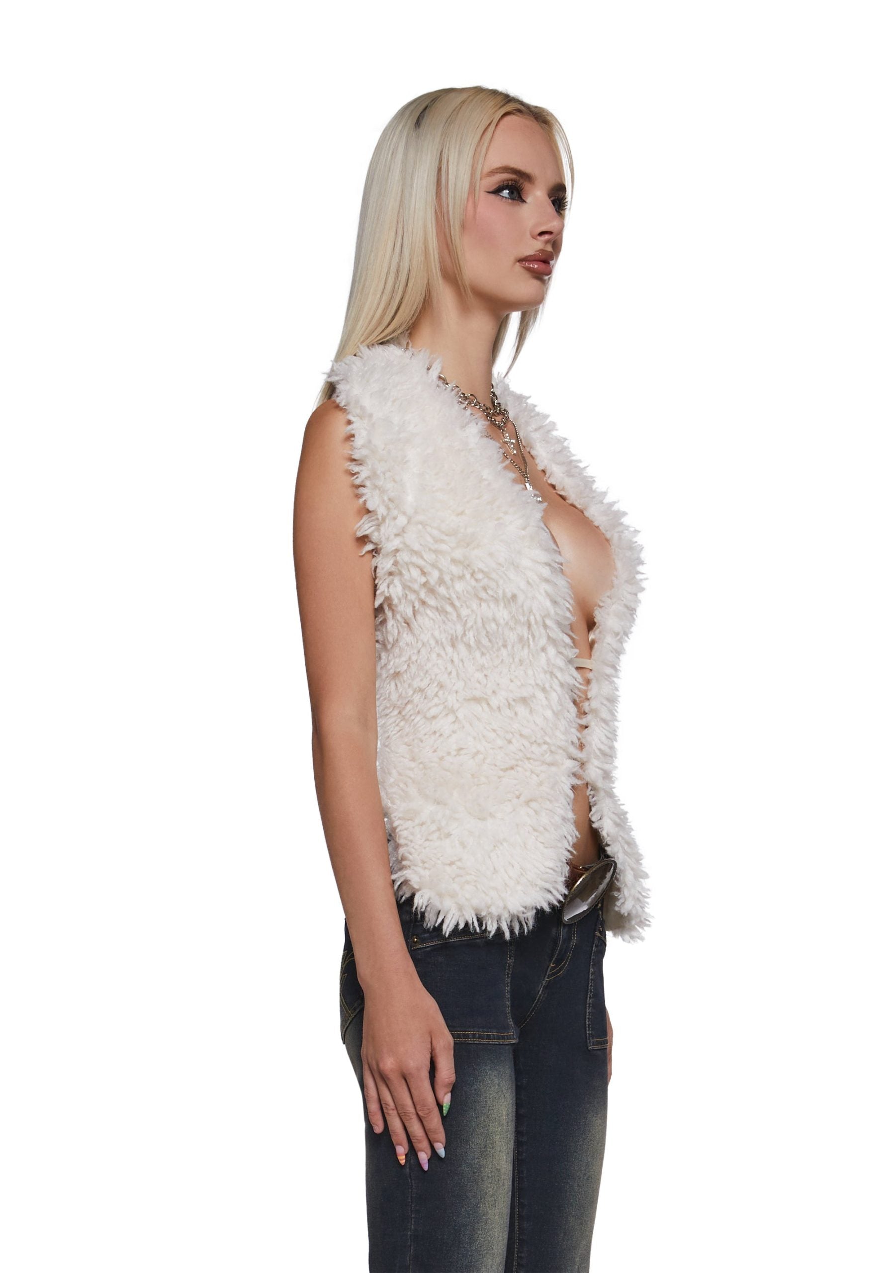 Roared Up Faux Fur Top