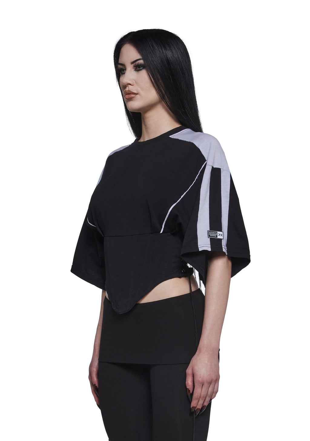 Team Player Corset T-Shirt – Black Washed