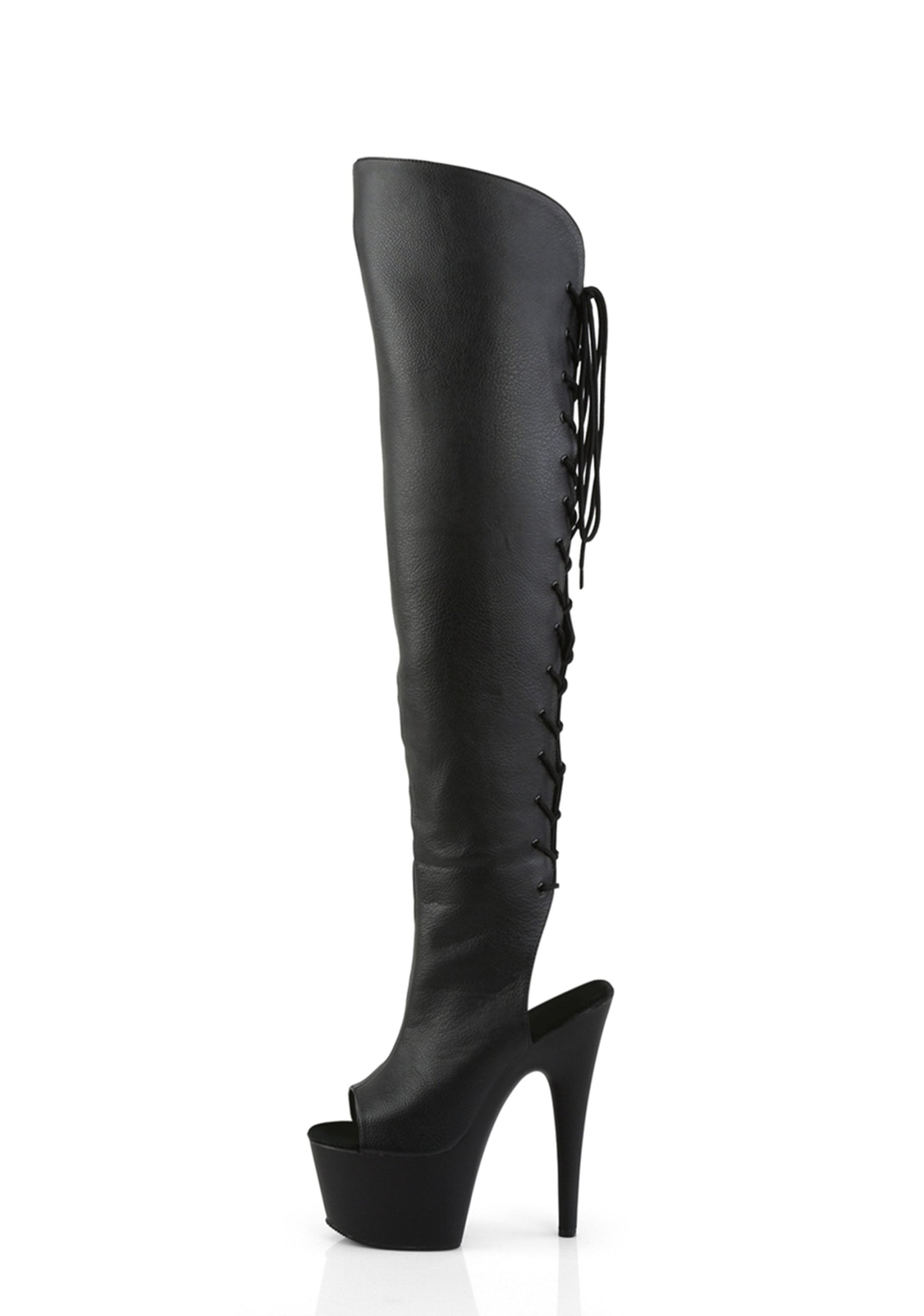 Adore-3019 Platform Over-The-Knee Boots-Black PU