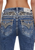 34″ Mid Rise Denim Jeans