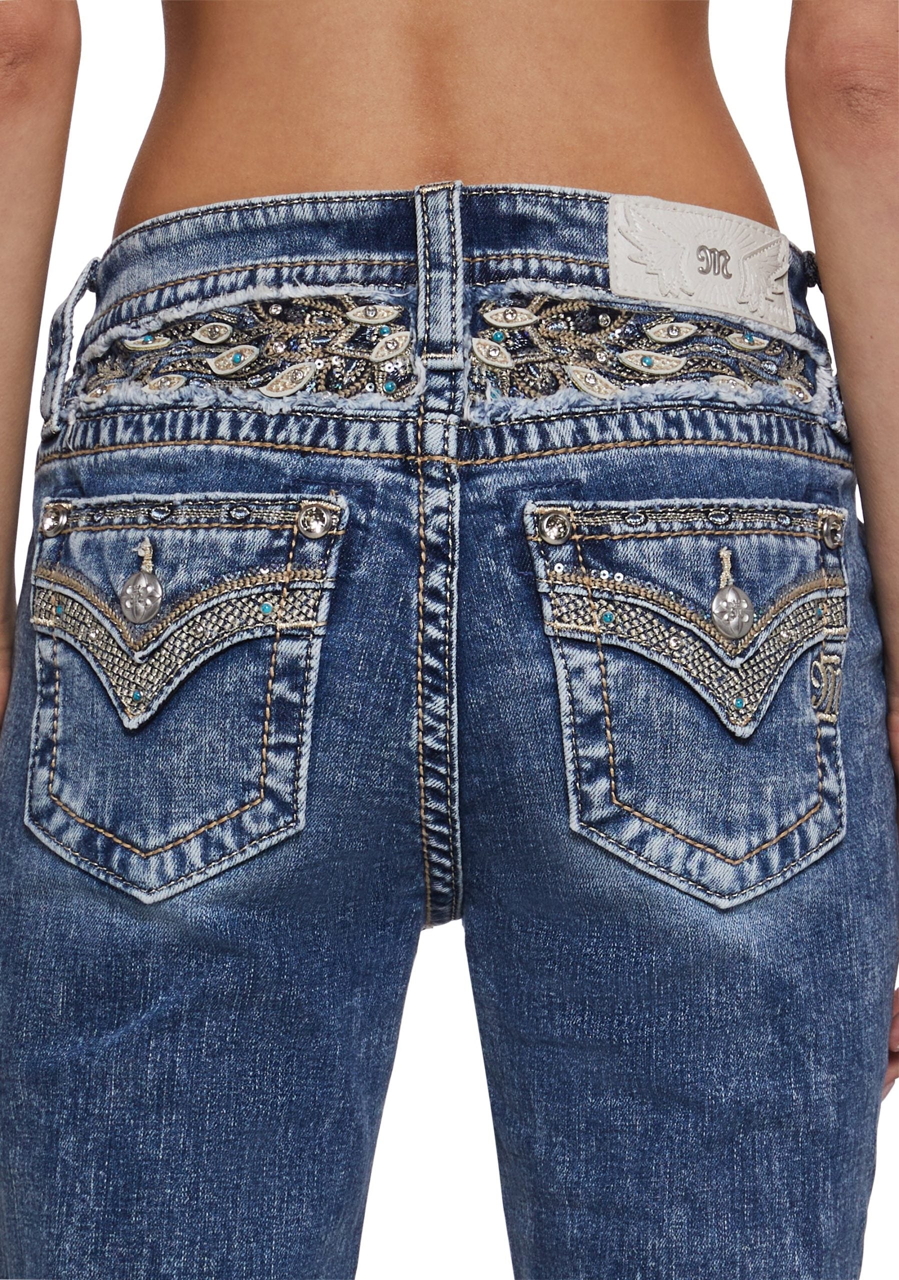 34″ Mid Rise Denim Jeans