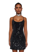 Over The Moon Sequin Dress – Black