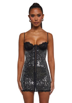 Captivating Gazes Slip Dress – Sequin